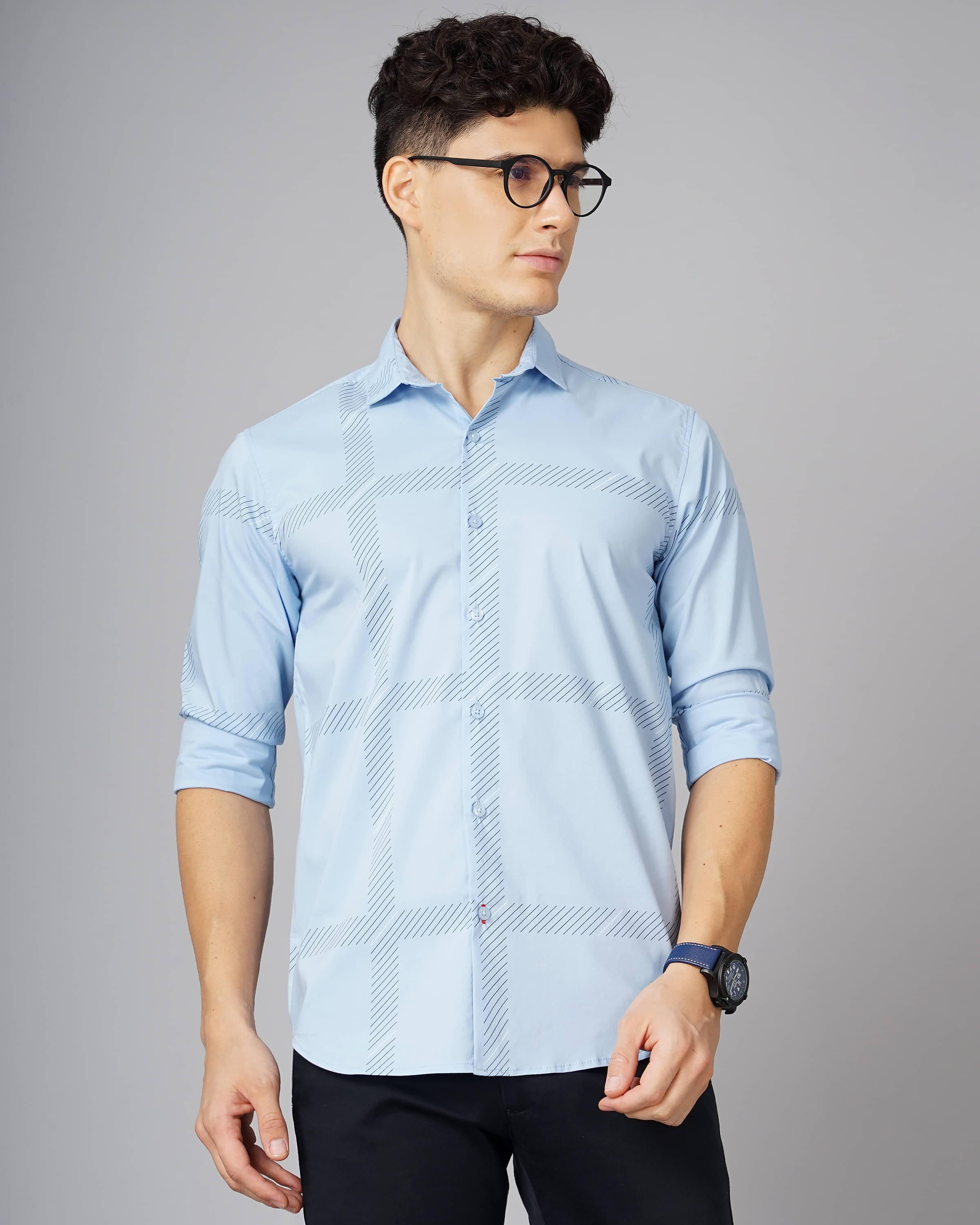 Paul Street - Blue 100% Cotton Slim Fit Men's Casual Shirt ( Pack of 1 ) Paul Street - Blue 100% Cotton Slim Fit Men's Casual Shirt ( Pack of 1 )