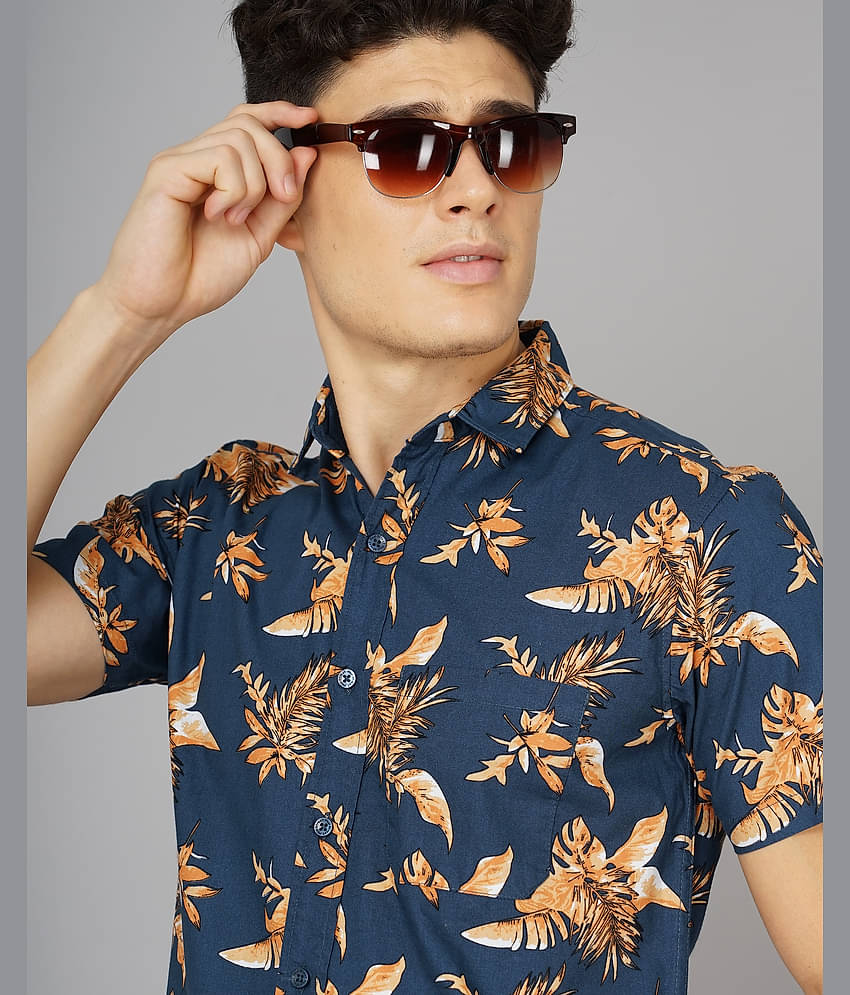 Paul Street - Blue 100% Cotton Slim Fit Men's Casual Shirt ( Pack of 1 )