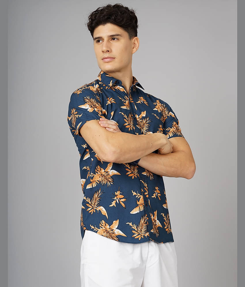 Paul Street - Blue 100% Cotton Slim Fit Men's Casual Shirt ( Pack of 1 )