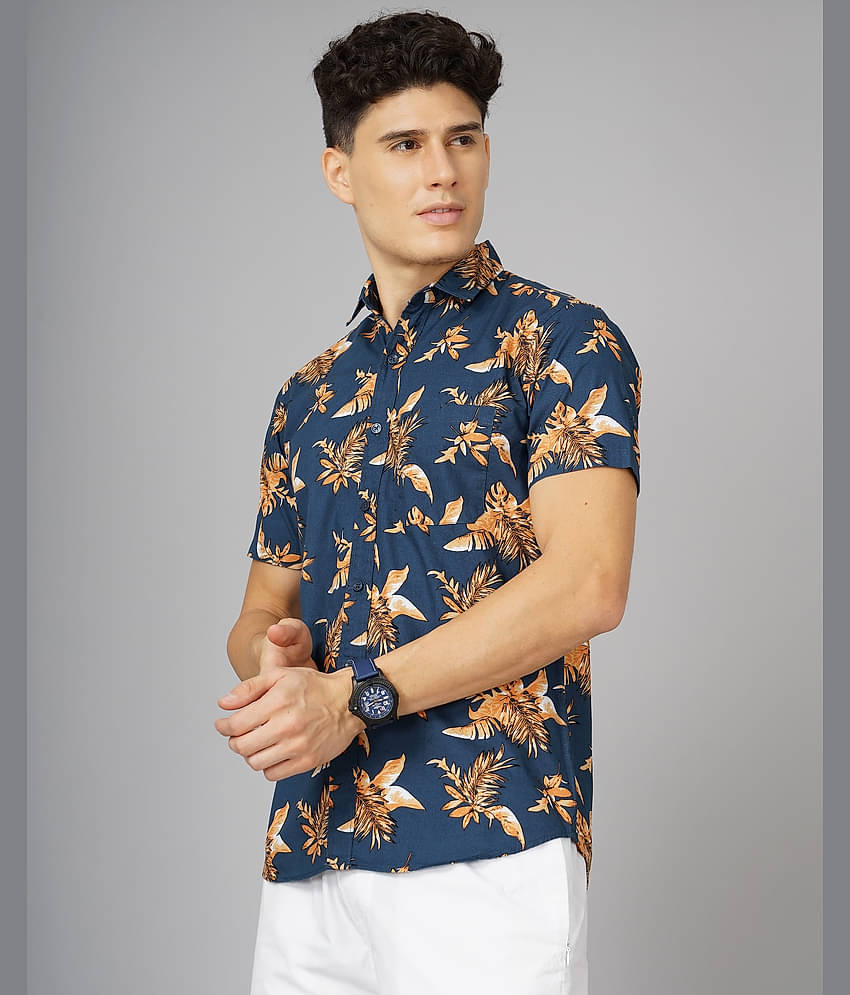 Paul Street - Blue 100% Cotton Slim Fit Men's Casual Shirt ( Pack of 1 )