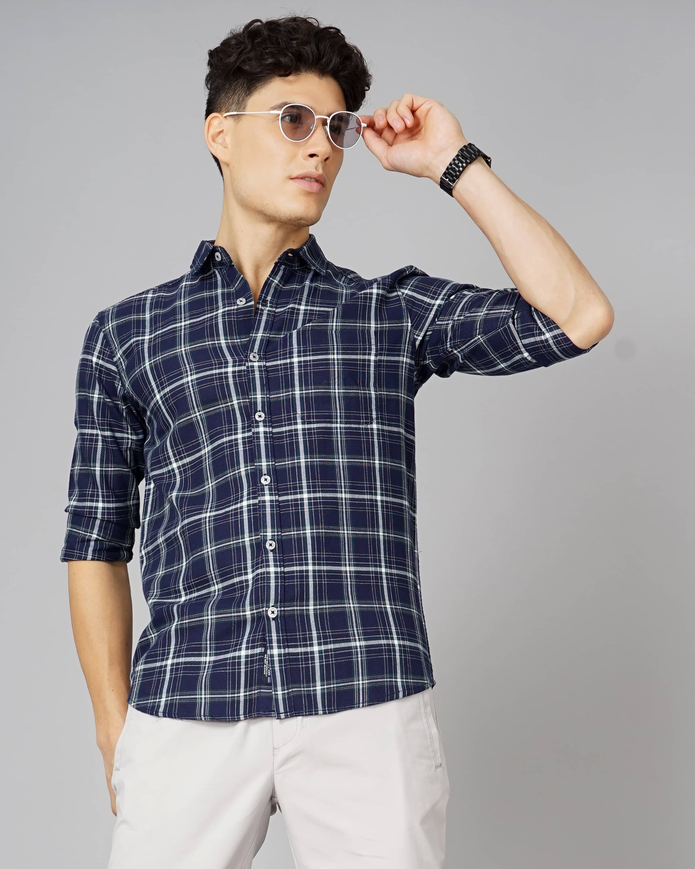     			Paul Street - Blue 100% Cotton Slim Fit Men's Casual Shirt ( Pack of 1 )