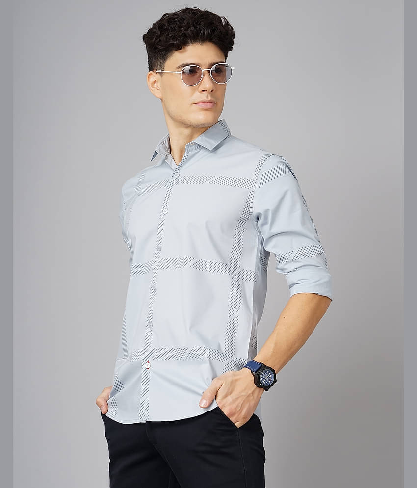 Paul Street - Grey 100% Cotton Slim Fit Men's Casual Shirt ( Pack of 1 )