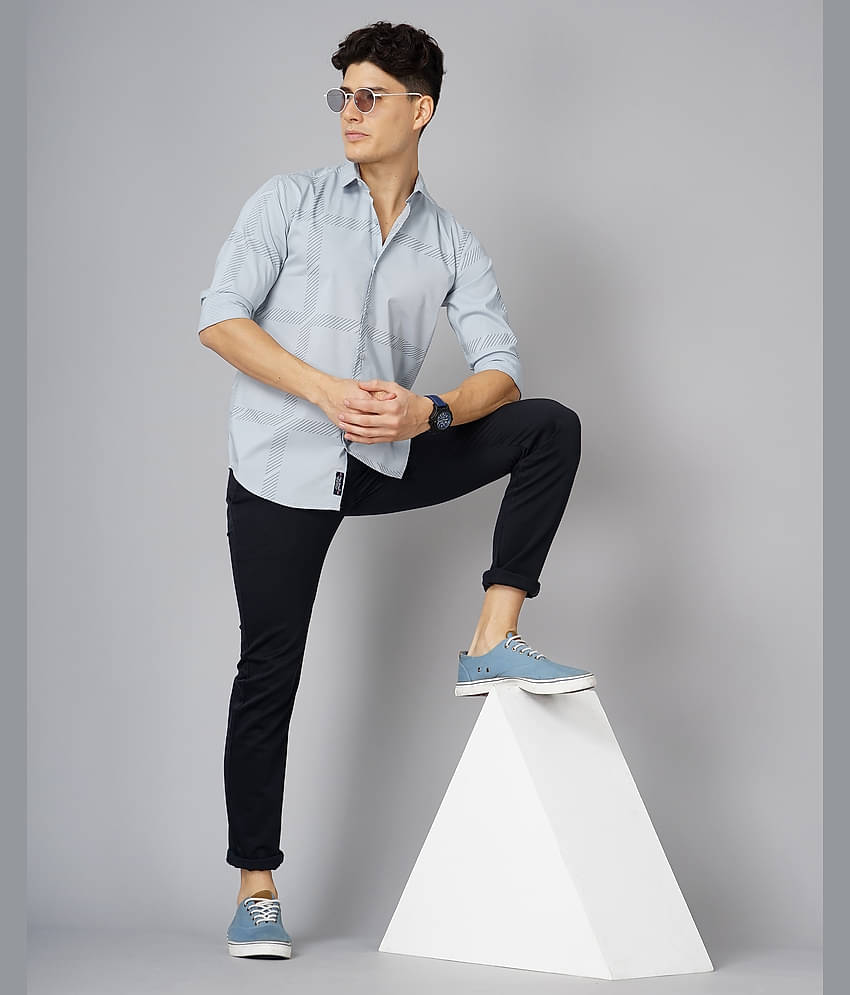 Paul Street - Grey 100% Cotton Slim Fit Men's Casual Shirt ( Pack of 1 )