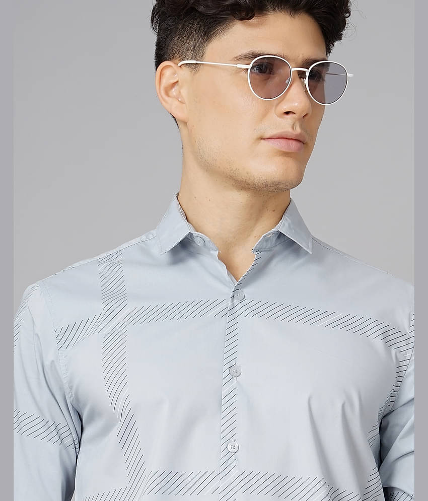 Paul Street - Grey 100% Cotton Slim Fit Men's Casual Shirt ( Pack of 1 )