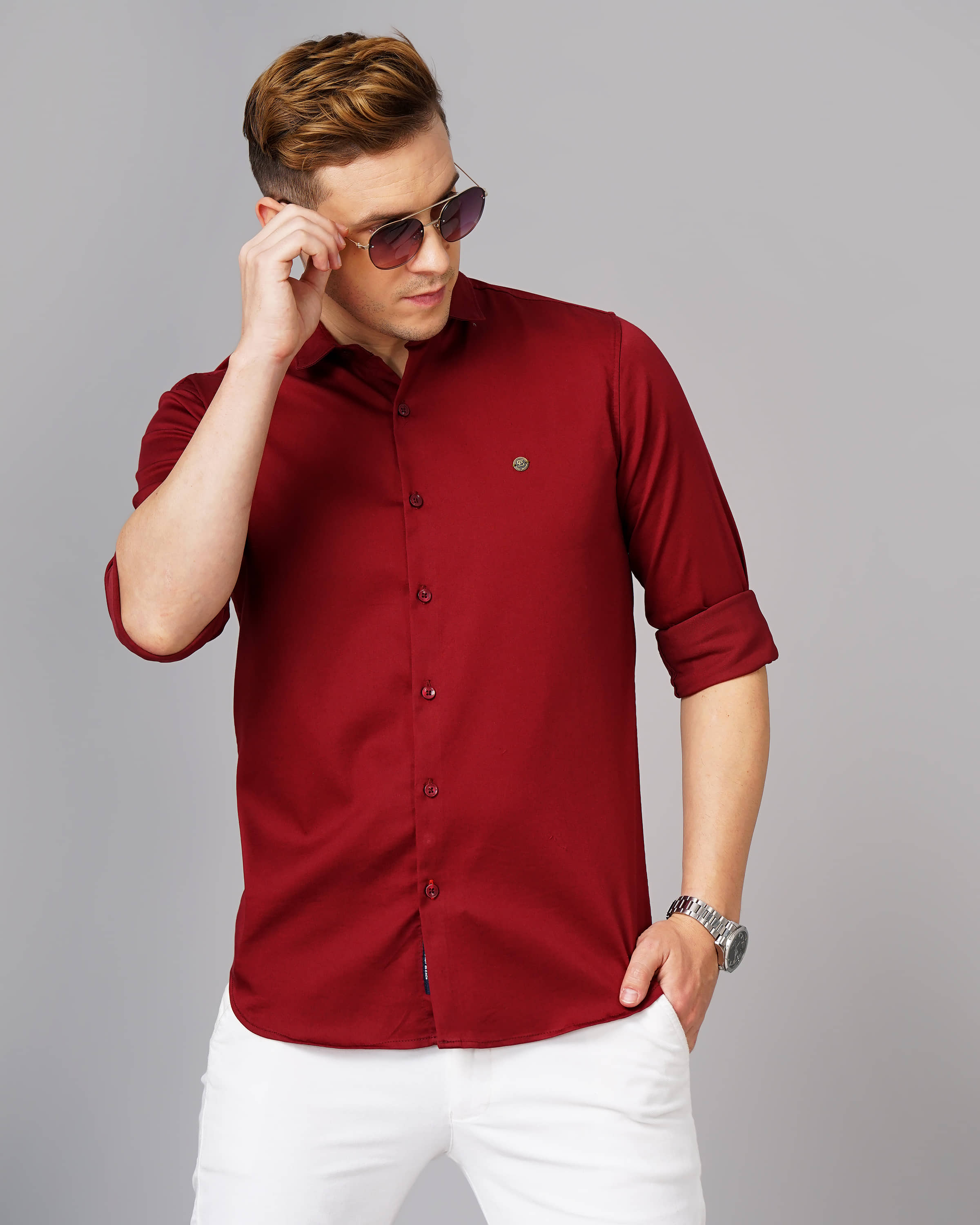 Paul Street - Navy Blue 100% Cotton Slim Fit Men's Casual Shirt ( Pack of 1 )