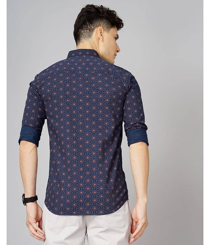 Paul Street - Navy Blue 100% Cotton Slim Fit Men's Casual Shirt ( Pack of 1 )