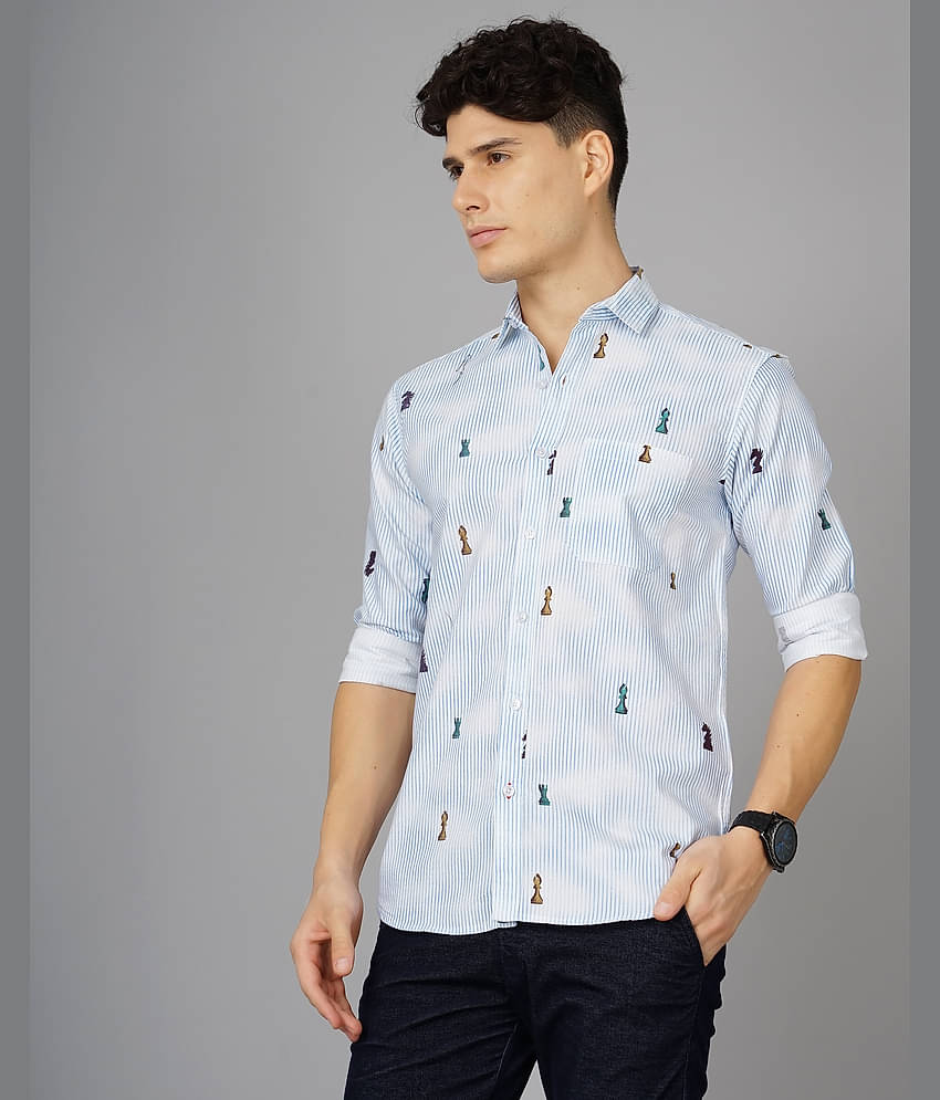 Paul Street - White 100% Cotton Slim Fit Men's Casual Shirt ( Pack of 1 )