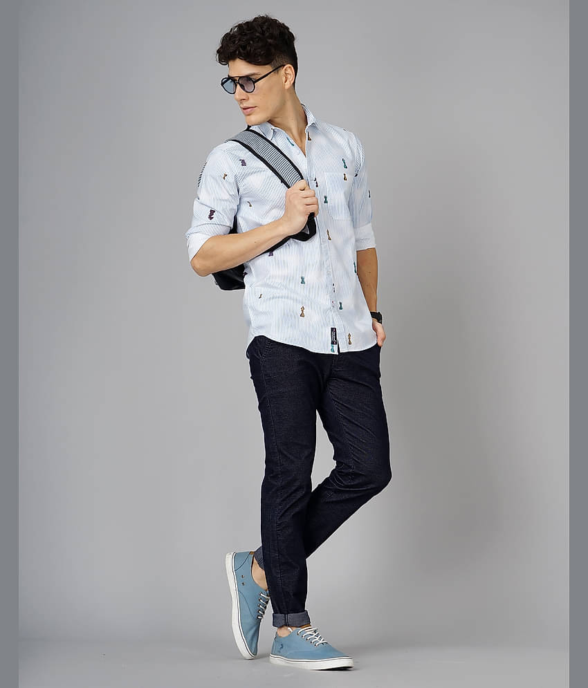 Paul Street - White 100% Cotton Slim Fit Men's Casual Shirt ( Pack of 1 )