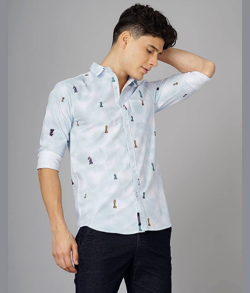 Paul Street - White 100% Cotton Slim Fit Men's Casual Shirt ( Pack of 1 )