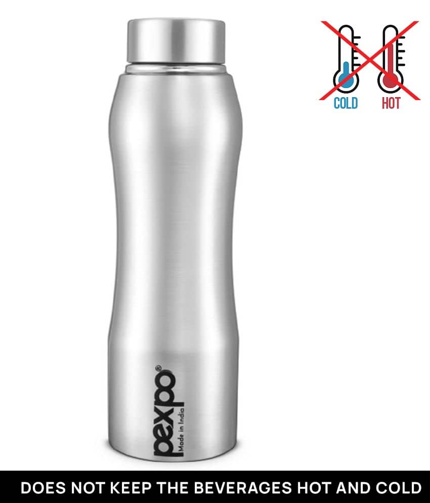 PEXPO 1000 ml Stainless Steel Fridge Water Bottle (Set of 1, Silver, Bistro)