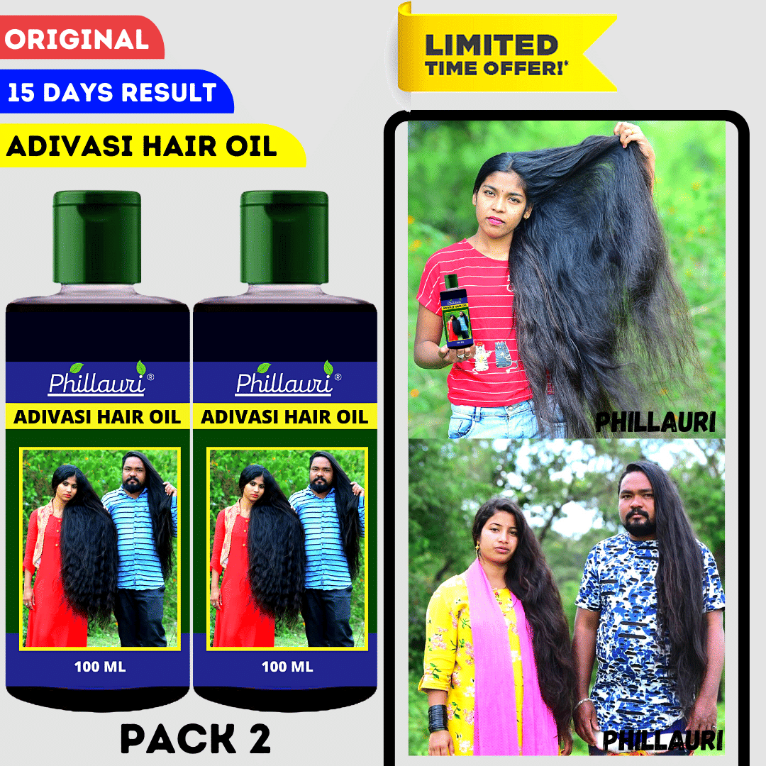 Phillauri ADIVASI Ayurvedic Herbal Hair Oil for Women and Men for Shiny Hair Long -- Dandruff Controll - Hair Loss Control - Long Hair -- Hair Regrowth Hair Oil with ( 100 % Ayurvedic)