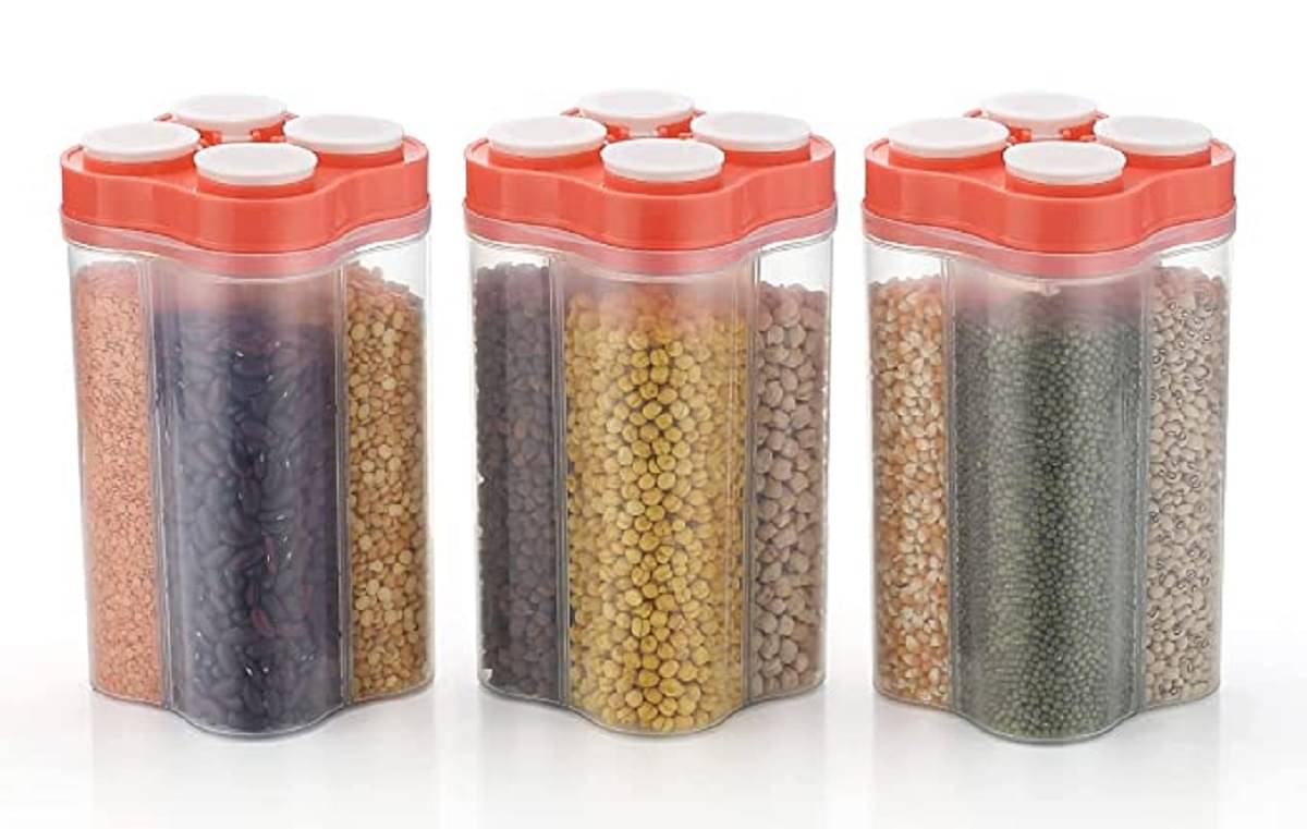     			iview kitchenware - Dal/Pasta/Grocery Pink Plastic Dal Container ( Set of 3 ) - 2500 ml