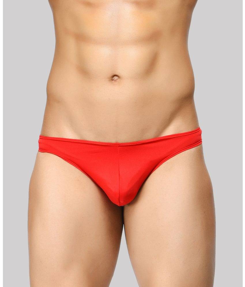 BASIICS By La Intimo Pack of 1 Polyester Briefs For Men's ( Red ) BASIICS By La Intimo Pack of 1 Polyester Briefs For Men's ( Red )