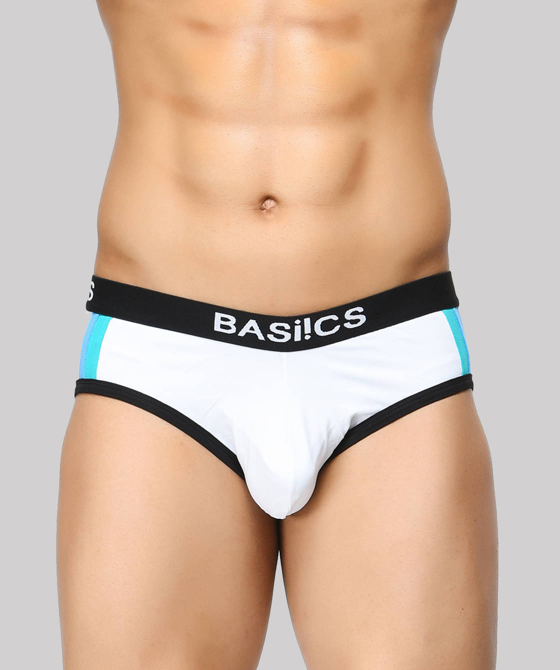     			BASIICS By La Intimo Pack of 1 Spandex Briefs For Men's ( White )