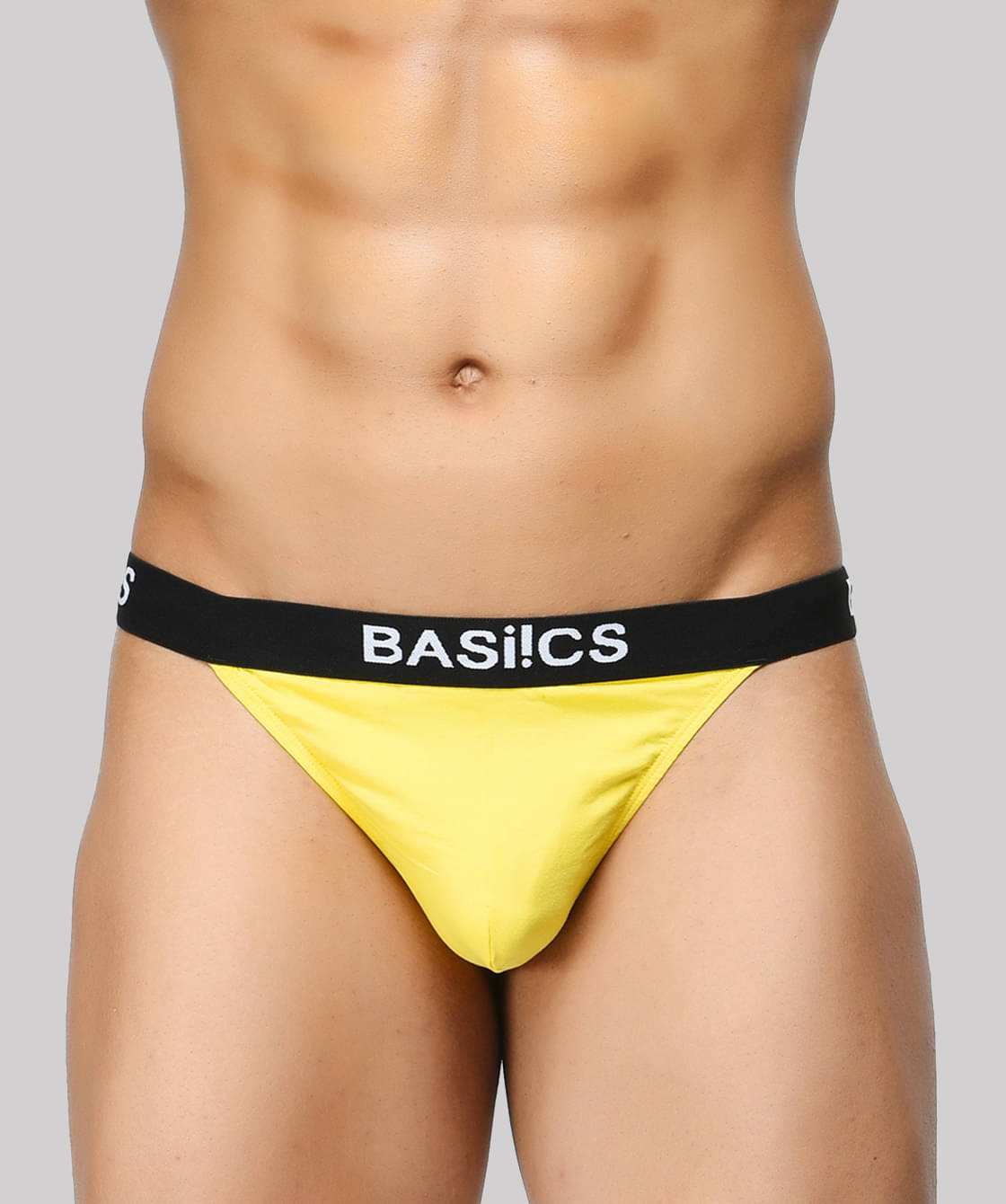     			BASIICS By La Intimo Pack of 1 Spandex Thongs For Men's ( Yellow )