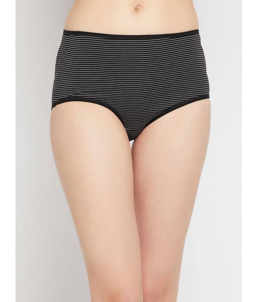     			Clovia - Black Cotton Striped Women's Hipster ( Pack of 1 )