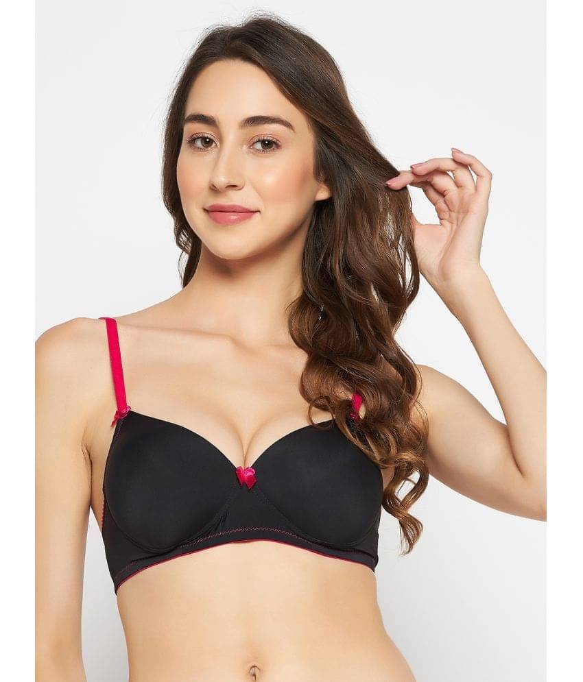 Clovia Nylon Lightly Padded Women's T-Shirt Bra ( Black )     			Clovia Nylon Lightly Padded Women's T-Shirt Bra ( Black )