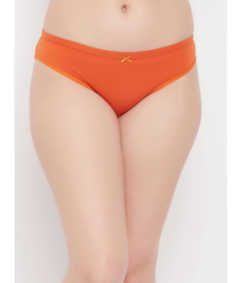     			Clovia Cotton Solid Women's Bikini ( Orange )