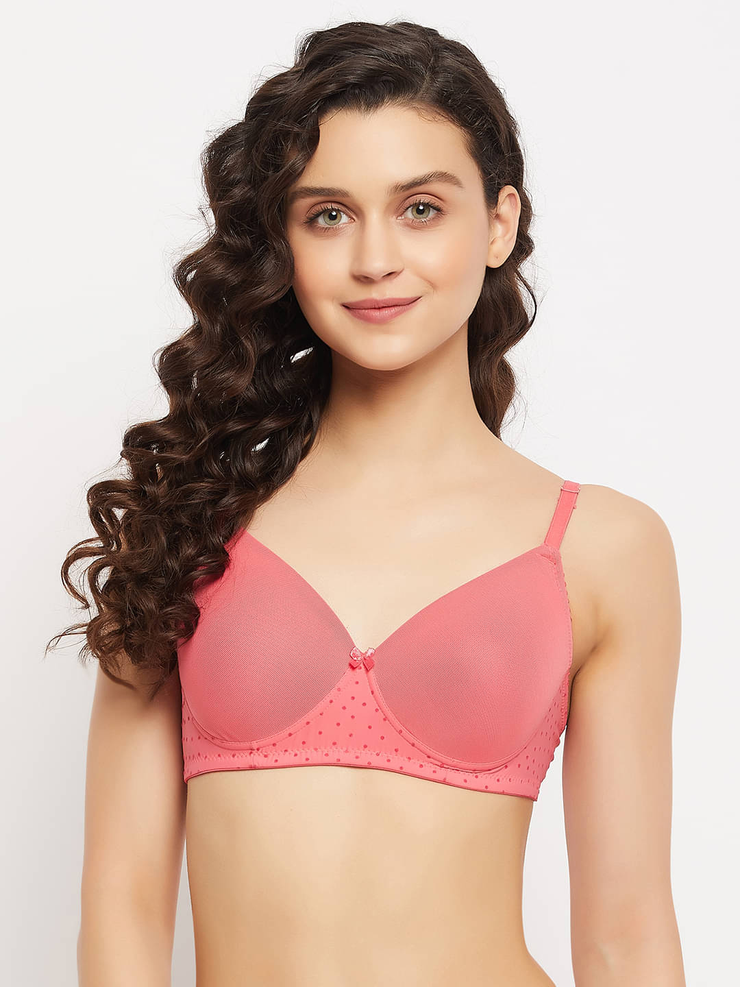     			Clovia Nylon Lightly Padded Women's T-Shirt Bra ( Pink )