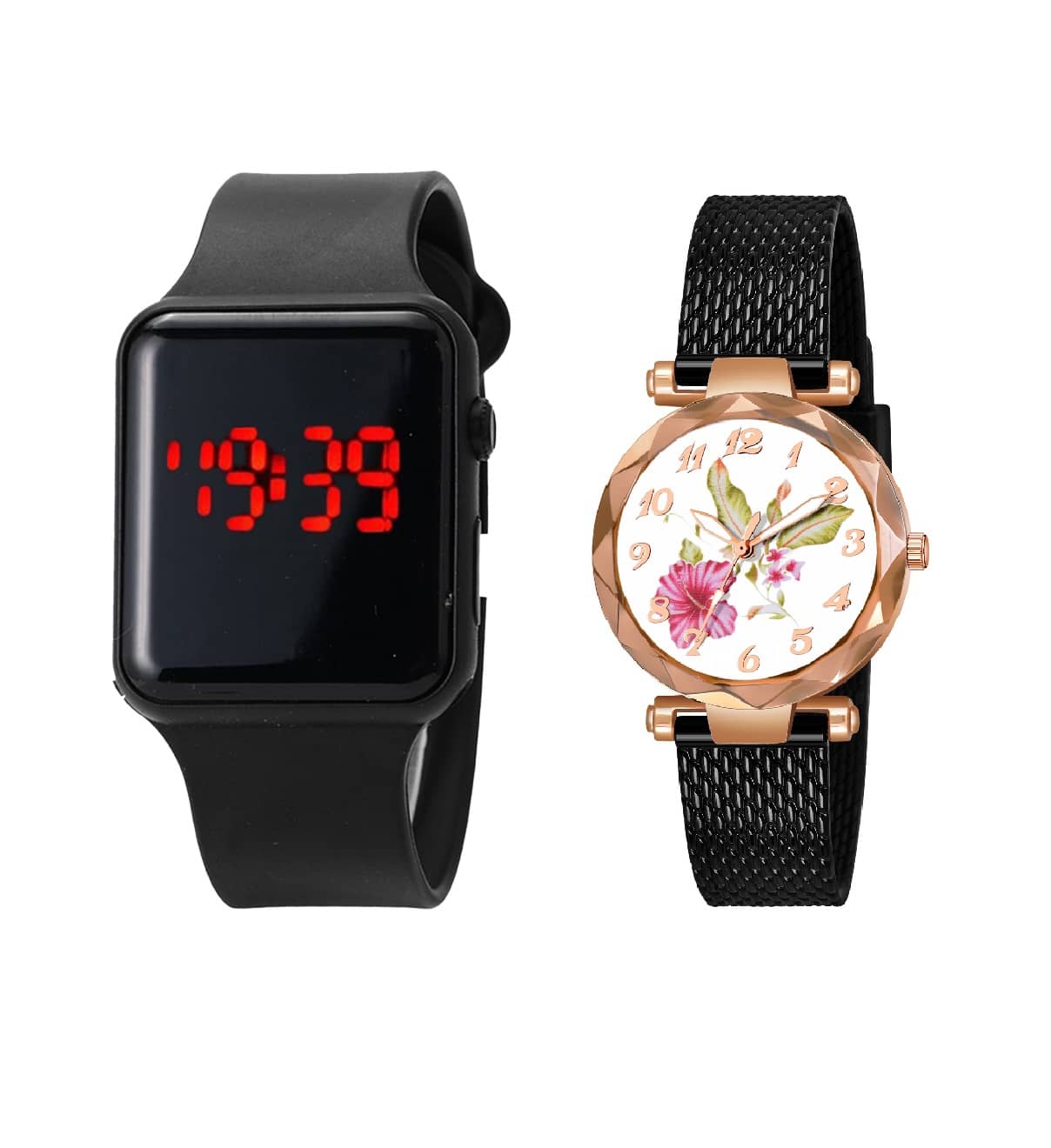 DECLASSE - Black PU Analog-Digital Womens Watch