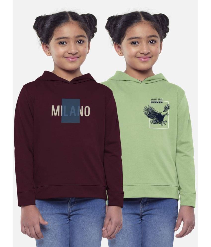     			HELLCAT Pack of 2 Girls Cotton Blend Sweatshirt ( Multicolor8 )