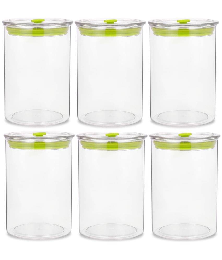 HomePro - Round Container | Airtight | Silicone Cap | Green | Plastic Utility Container ( Set of 6 ) - 900 ml Total Capacity     			HomePro - Round Container | Airtight | Silicone Cap | Green | Plastic Utility Container ( Set of 6 ) - 900 ml Total Capacity