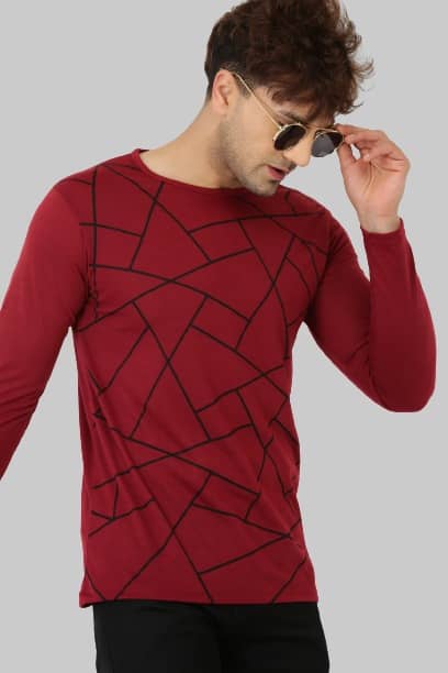 Leotude Pack of 1 Cotton Blend Regular Fit Men's T-Shirt ( Maroon )
