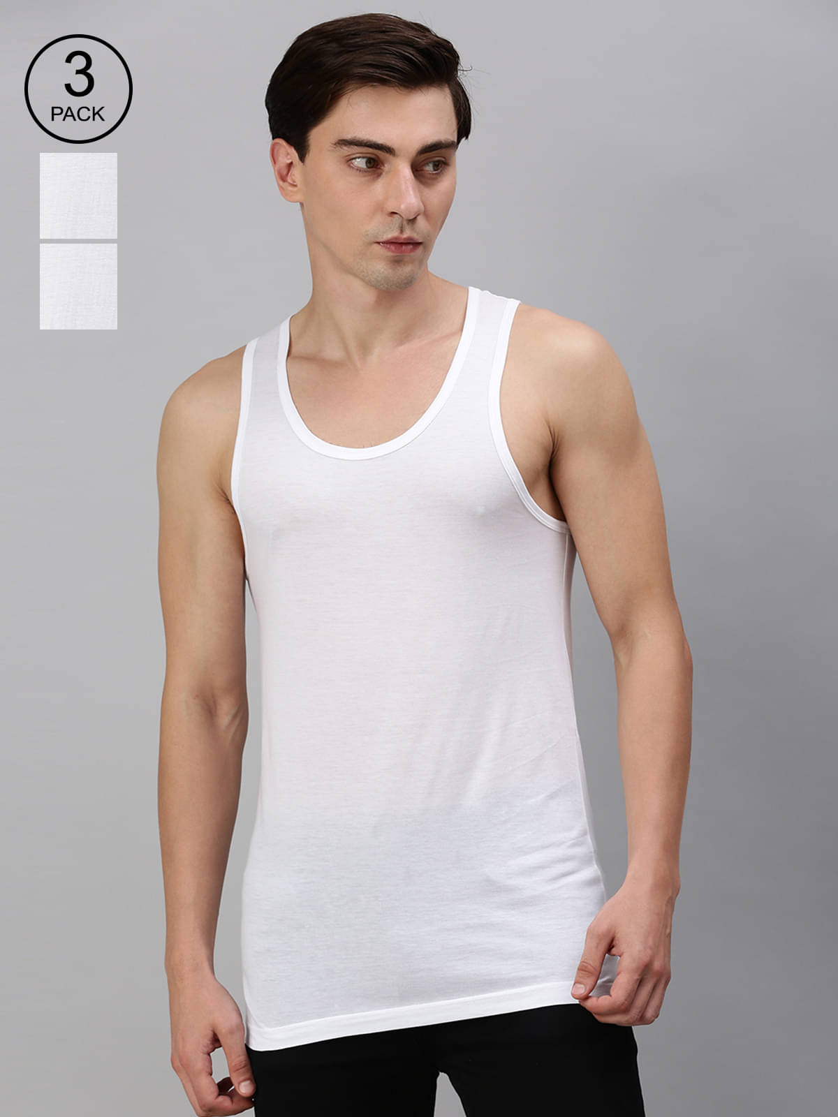 ONN Pack of 3 Cotton Blend Men's Vest ( White )     			ONN Pack of 3 Cotton Blend Men's Vest ( White )