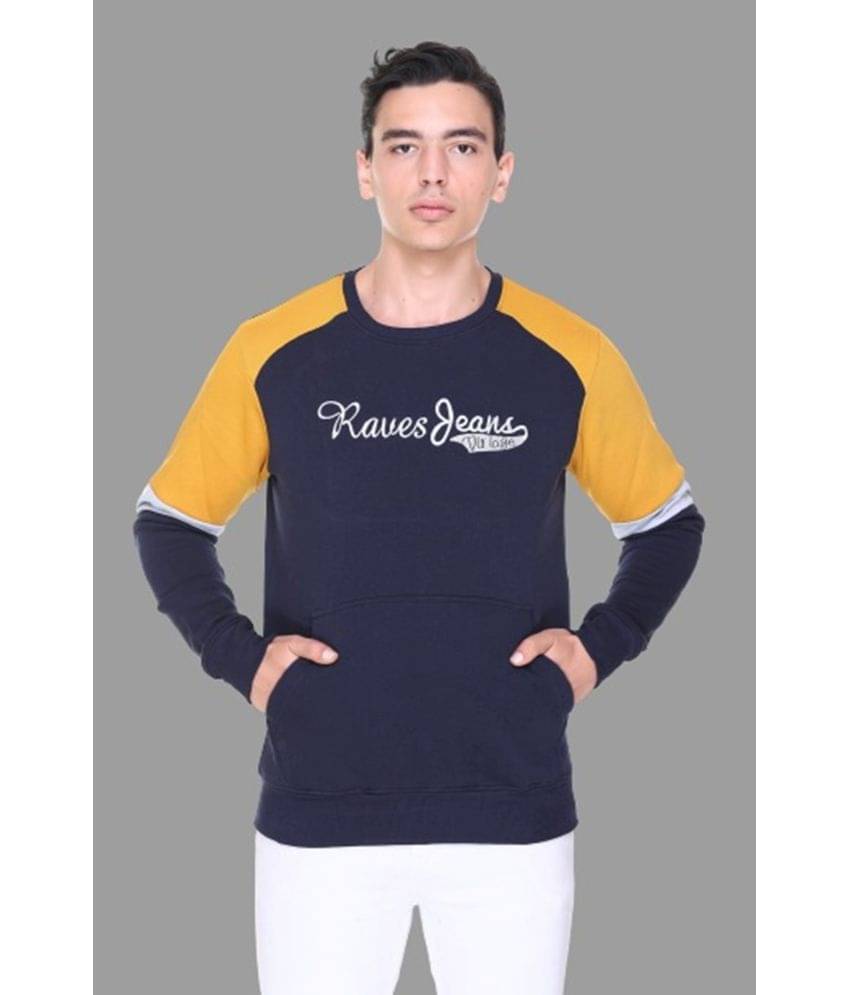     			RF RAVES - Navy Blue Fleece Regular Fit Men's Sweatshirt ( Pack of 1 )