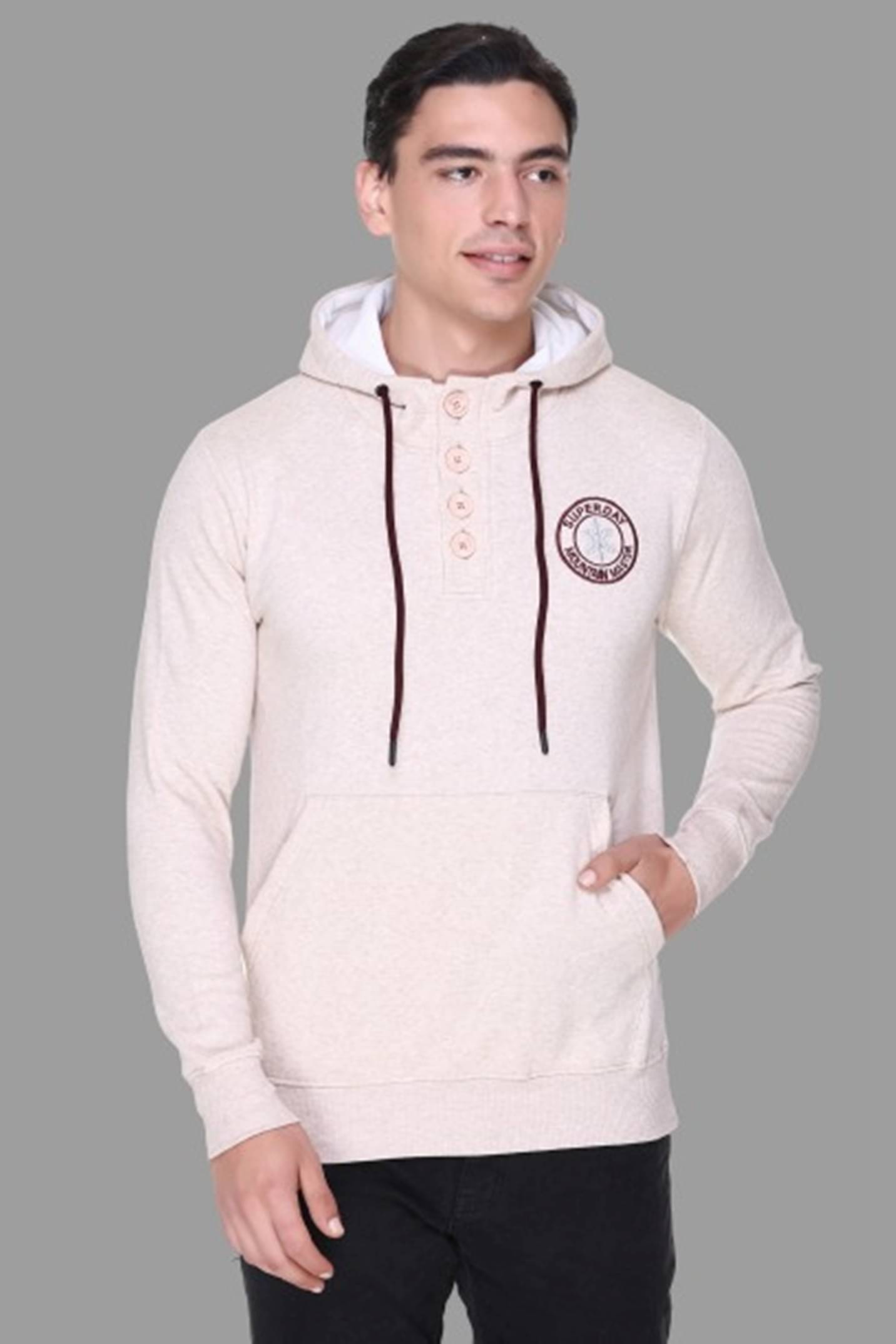 RF RAVES - Off-White Fleece Regular Fit Men's Sweatshirt ( Pack of 1 ) RF RAVES - Off-White Fleece Regular Fit Men's Sweatshirt ( Pack of 1 )