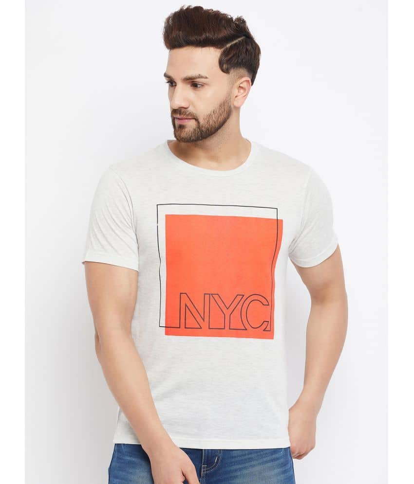 The Million Club Pack of 1 Cotton Blend Regular Fit Men's T-Shirt ( White )