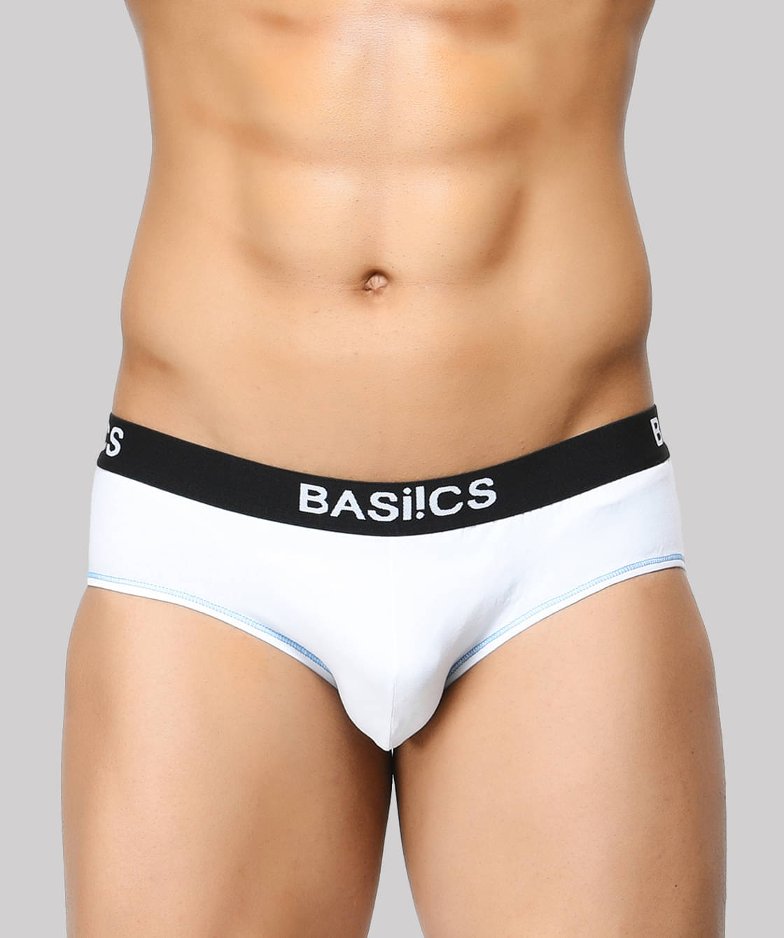     			BASIICS By La Intimo Pack of 1 Spandex Briefs For Men's ( White )