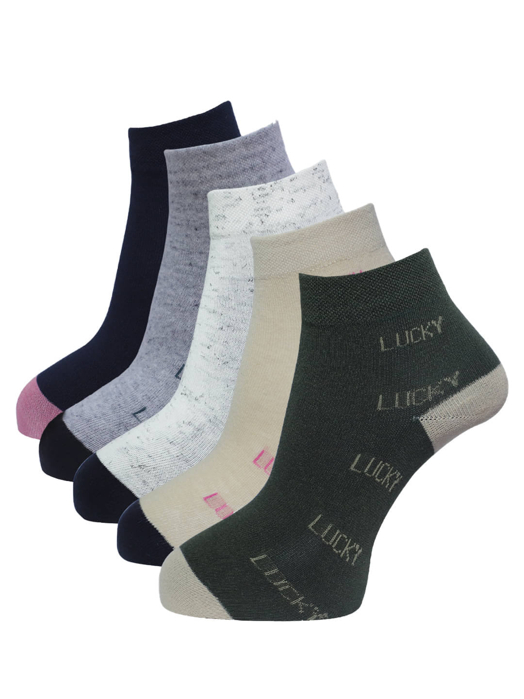     			Dollar - Multicolor Cotton Women's Ankle Length Socks ( Pack of 5 )