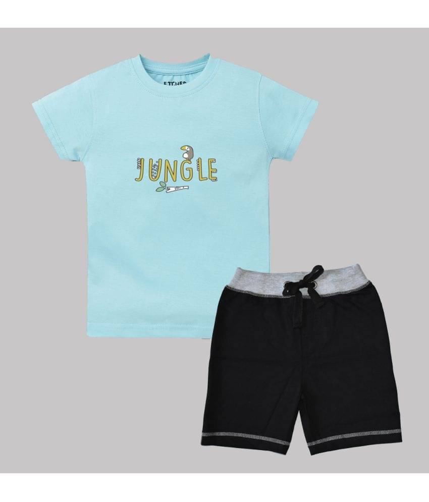 ETCHED DESIGN Pack of 1 Boys Cotton T-Shirt & Shorts Set ( Multicolor ) ETCHED DESIGN Pack of 1 Boys Cotton T-Shirt & Shorts Set ( Multicolor )