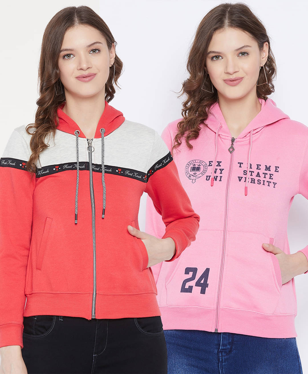 First Krush Women Fleece Hooded Sweatshirt ( Multi Color ) First Krush Women Fleece Hooded Sweatshirt ( Multi Color )