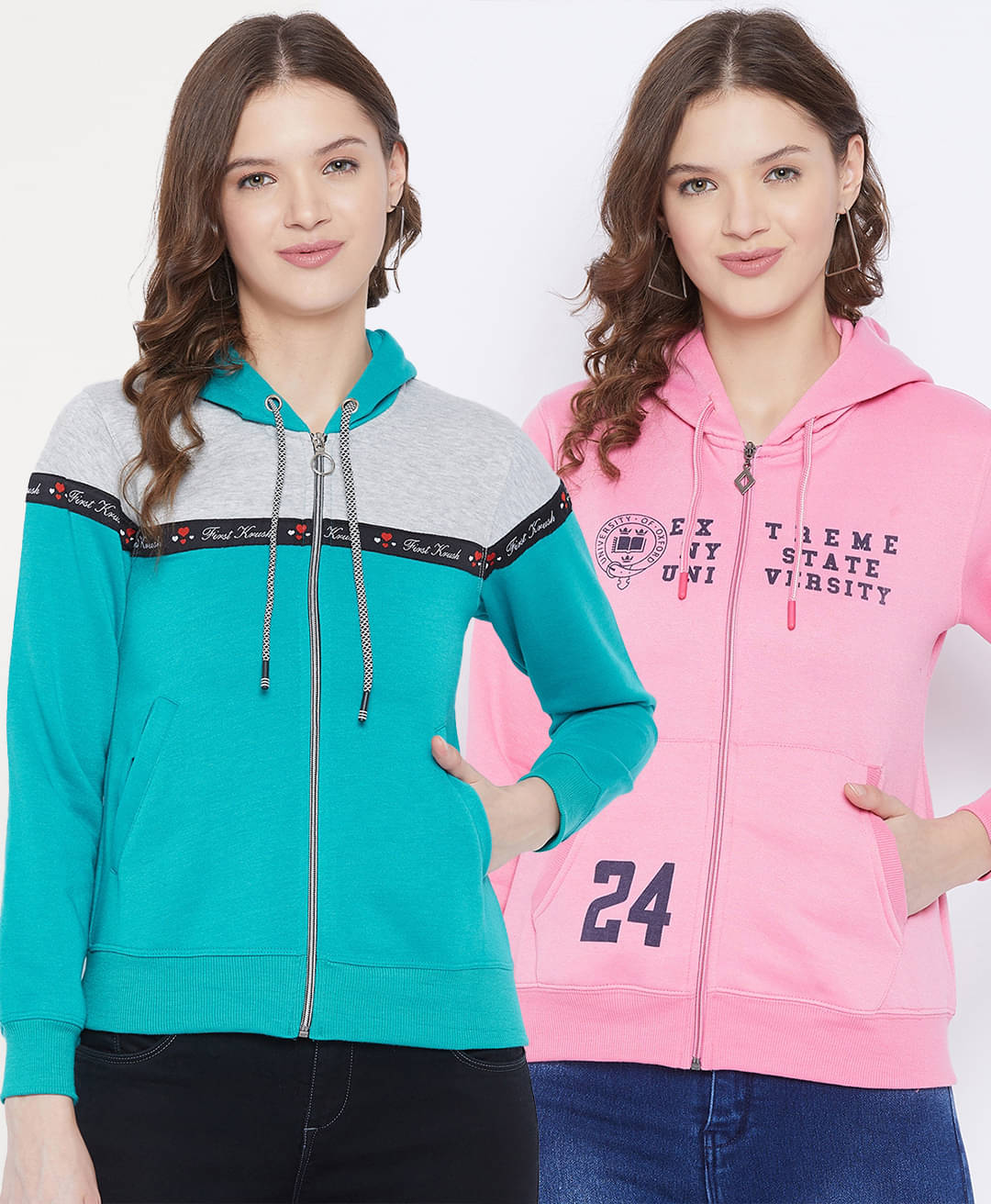 First Krush Women Fleece Hooded Sweatshirt ( Multi Color ) First Krush Women Fleece Hooded Sweatshirt ( Multi Color )