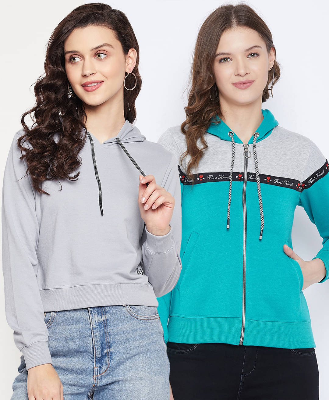     			First Krush Fleece Multi Color Hooded Sweatshirt