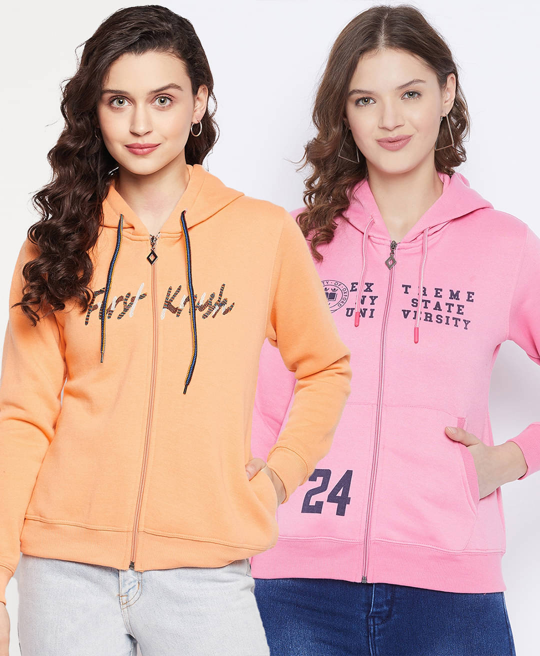 First Krush Women Fleece Hooded Sweatshirt ( Multi Color ) First Krush Women Fleece Hooded Sweatshirt ( Multi Color )