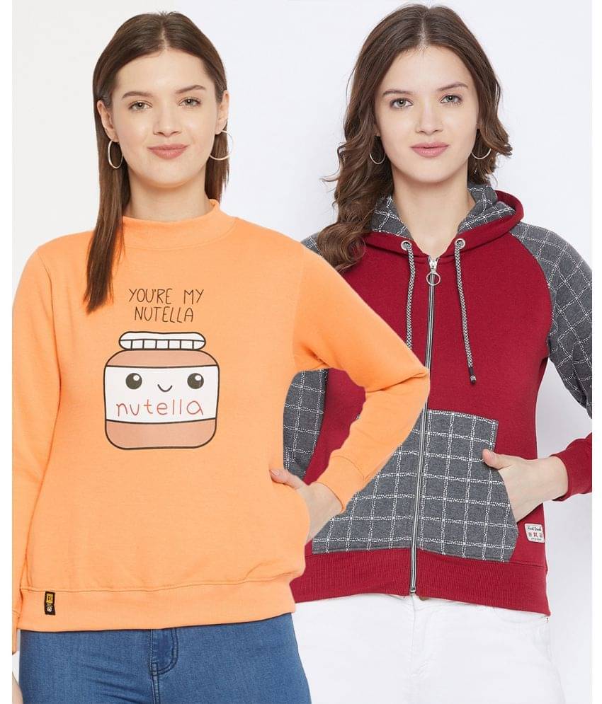 First Krush Women Fleece Hooded Sweatshirt ( Multi Color ) First Krush Women Fleece Hooded Sweatshirt ( Multi Color )