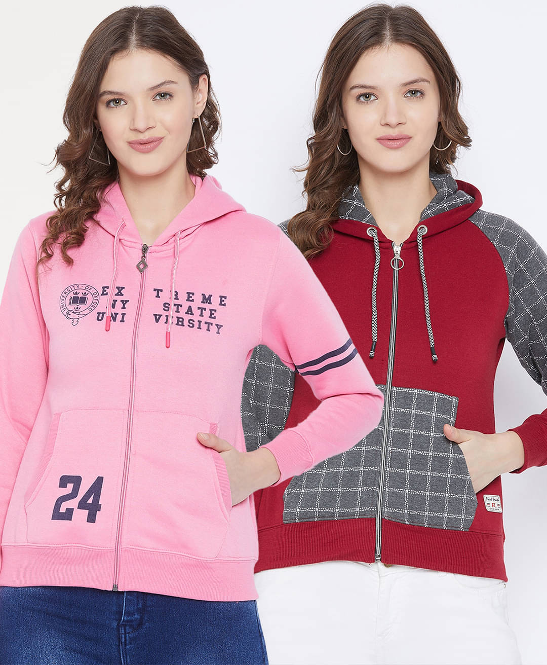 First Krush Women Fleece Hooded Sweatshirt ( Multicolor ) First Krush Women Fleece Hooded Sweatshirt ( Multicolor )