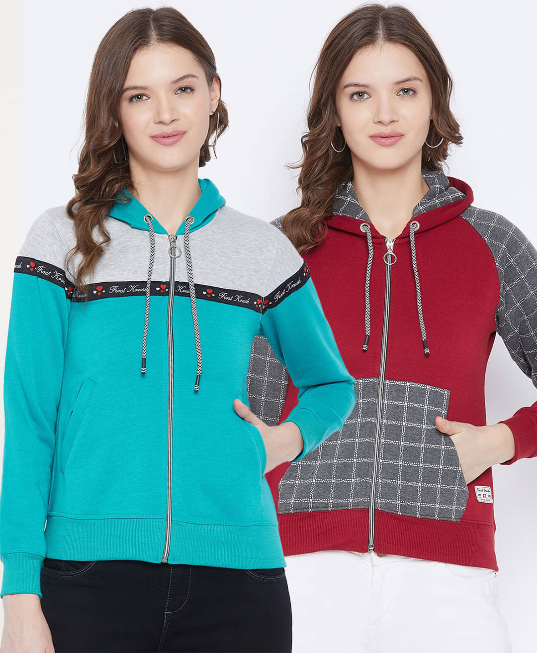     			First Krush Fleece Multi Color Hooded Sweatshirt