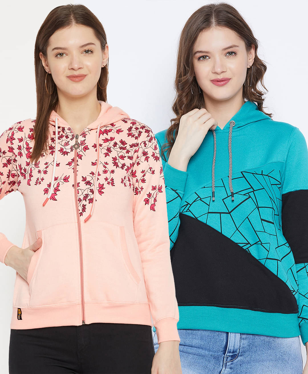     			First Krush Fleece Multi Color Hooded Sweatshirt