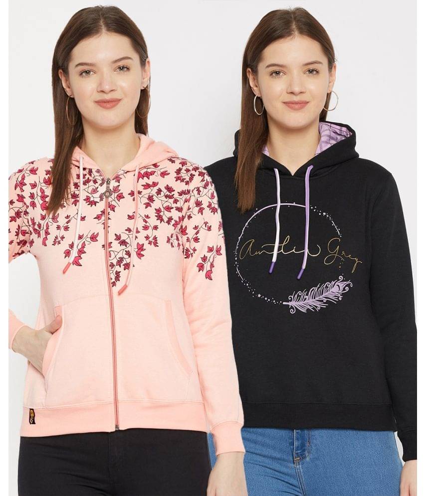 First Krush Women Fleece Hooded Sweatshirt For ( Multicolor ) First Krush Women Fleece Hooded Sweatshirt For ( Multicolor )