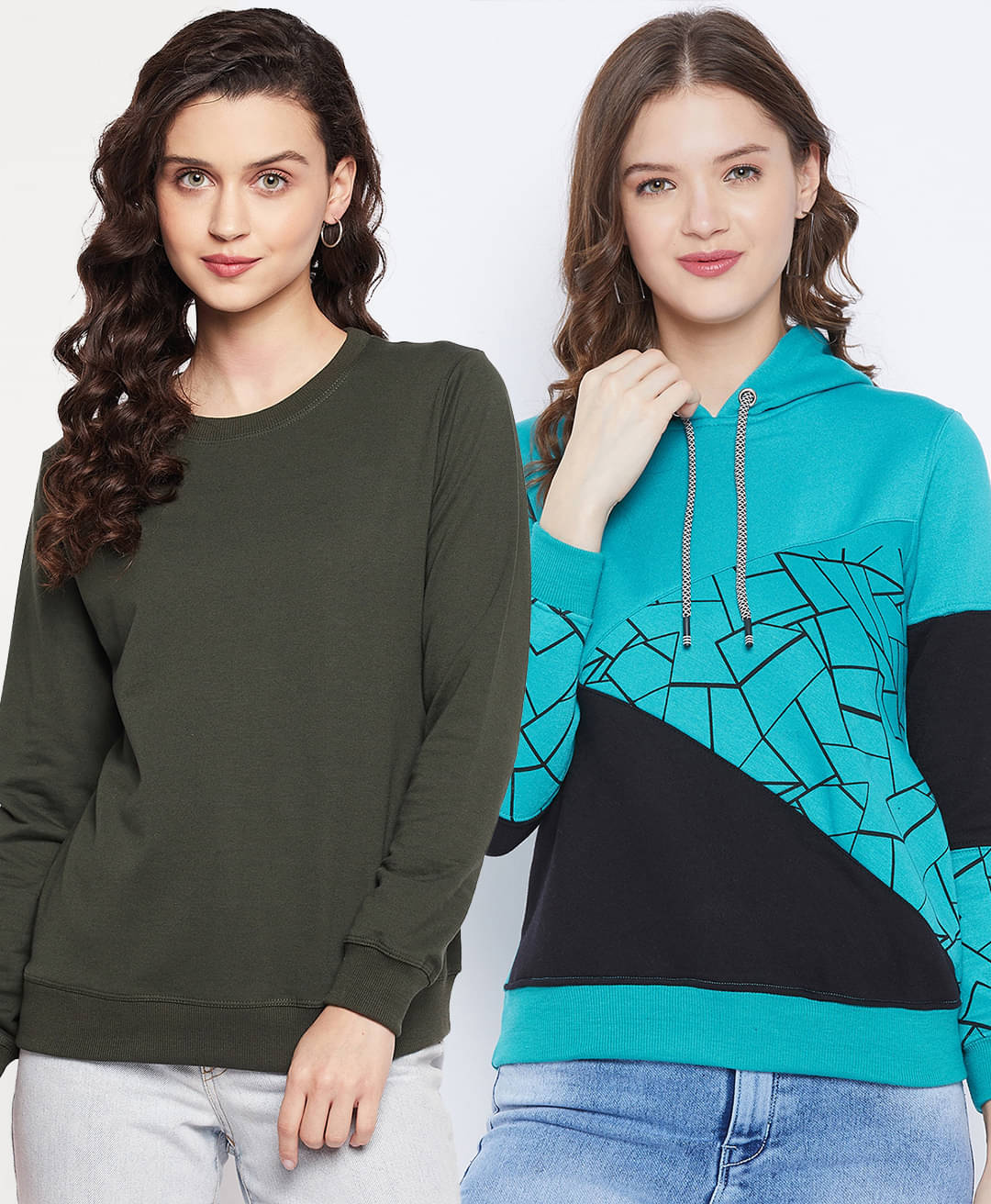     			First Krush Fleece Multi Color Hooded Sweatshirt