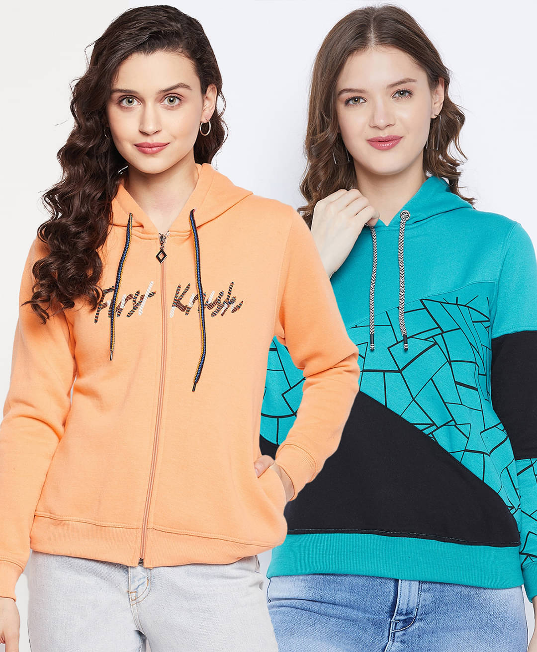     			First Krush Fleece Multi Color Hooded Sweatshirt