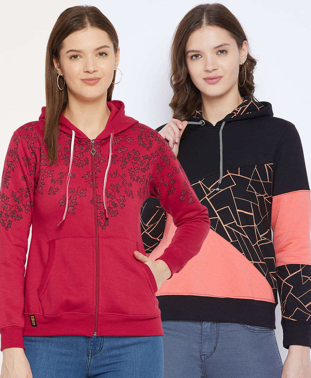     			First Krush Women Fleece Hooded Sweatshirt ( Multi Color )