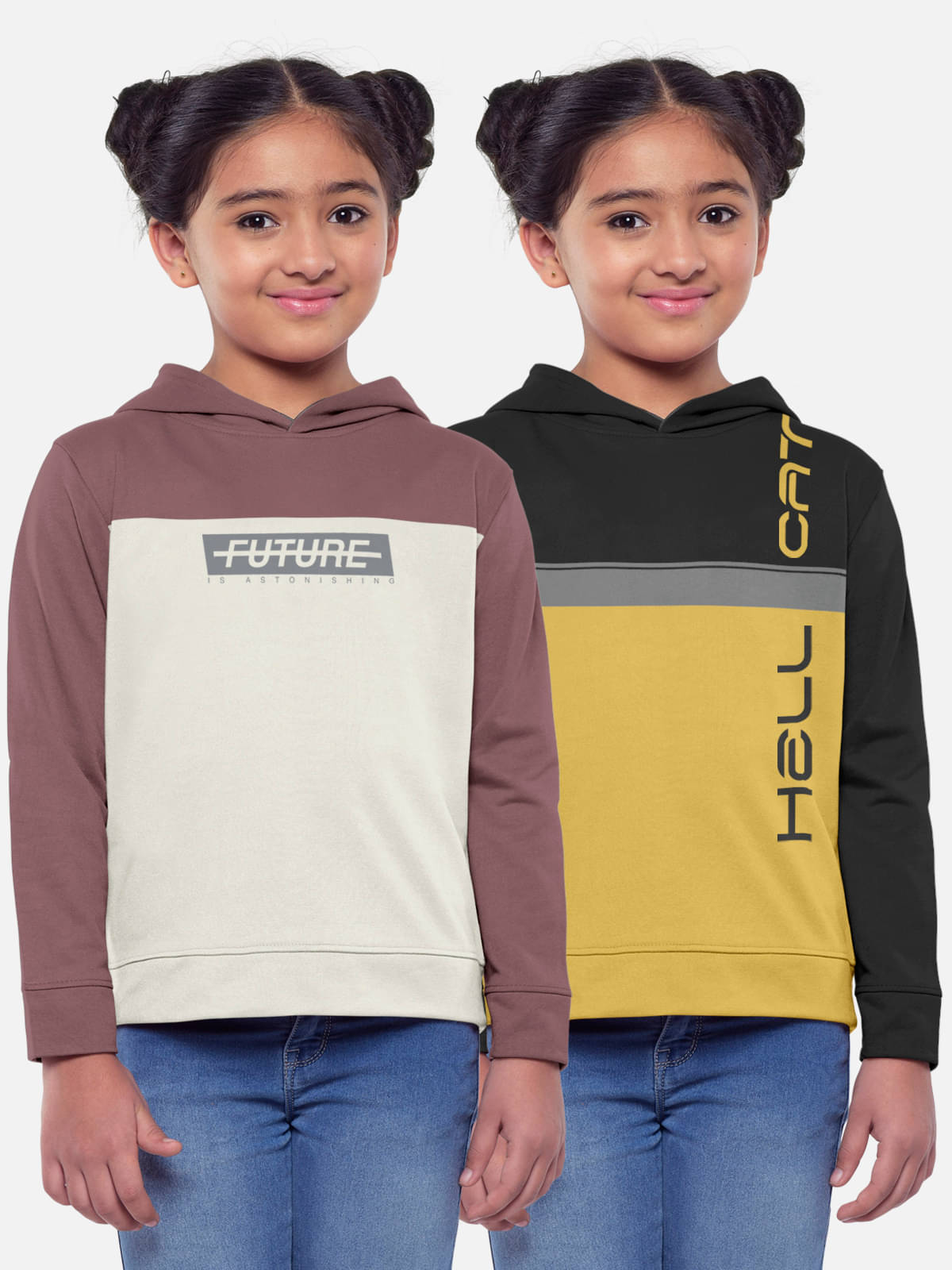    			HELLCAT Pack of 2 Girls Cotton Blend Sweatshirt ( Multicolor6 )