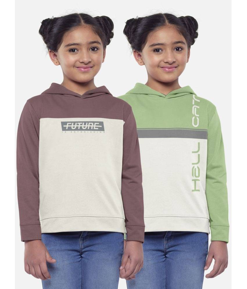    			HELLCAT Pack of 2 Girls Cotton Blend Sweatshirt ( Multicolor )