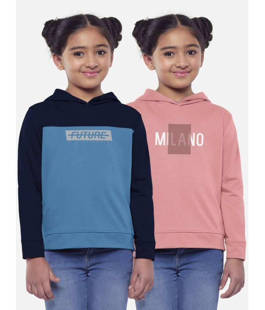     			HELLCAT Pack of 2 Girls Cotton Blend Sweatshirt ( Multi Color )