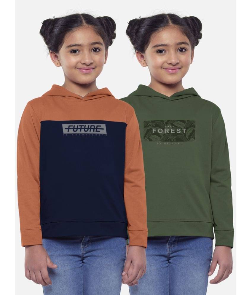     			HELLCAT Pack of 2 Girls Cotton Blend Sweatshirt ( Multicolor3 )